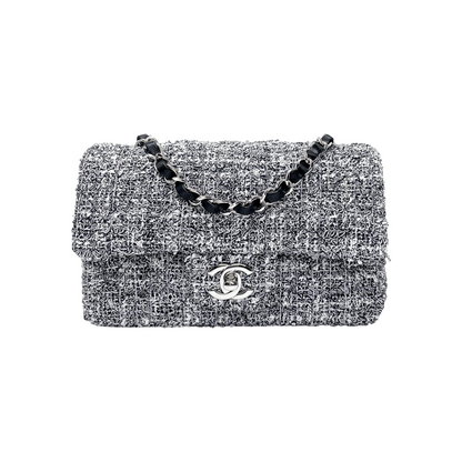 Chanel Black White Tweed Mini Rectangle