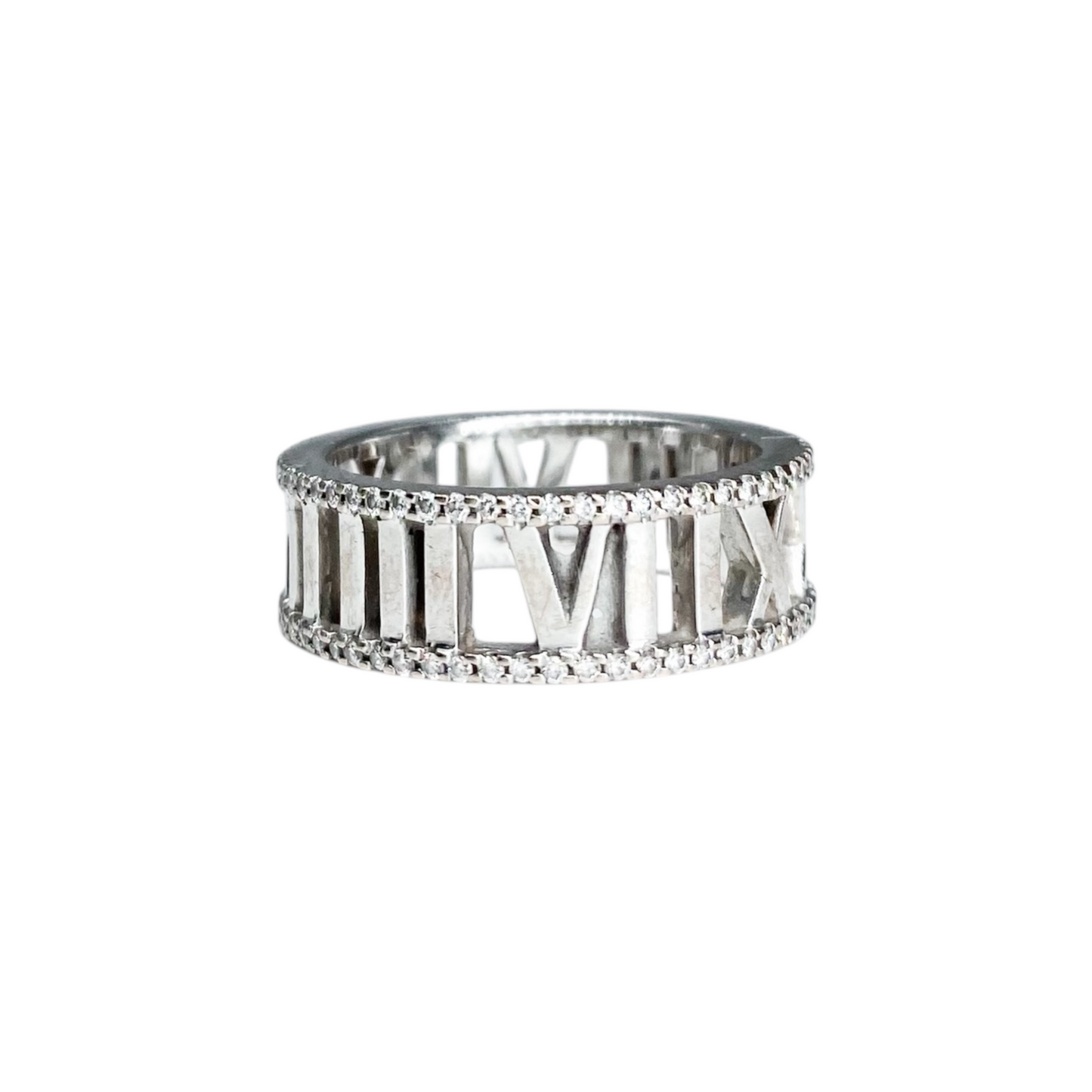 Tiffany & Co. White Gold Diamond Atlas Ring