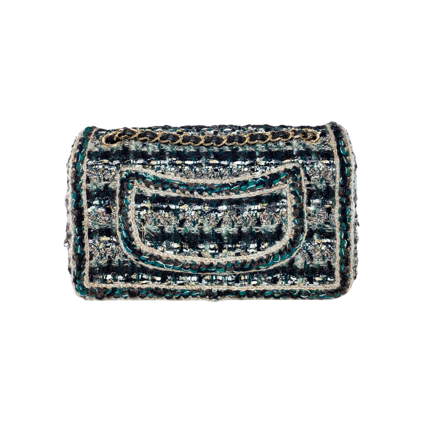 Chanel Multicolor Tweed Braid Flap Bag