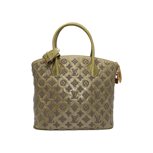Louis Vuitton Khaki Lockit Patent Bouclette Bag