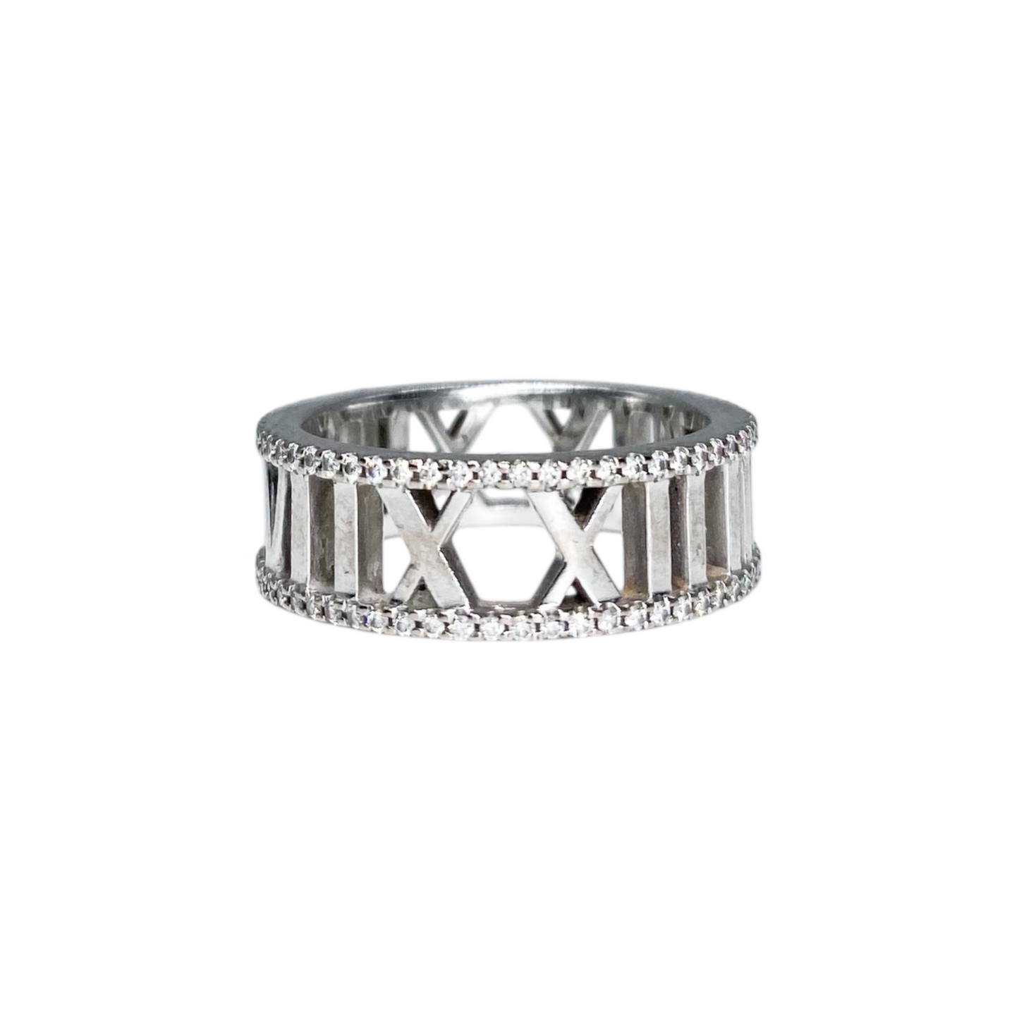 Tiffany & Co. White Gold Diamond Atlas Ring