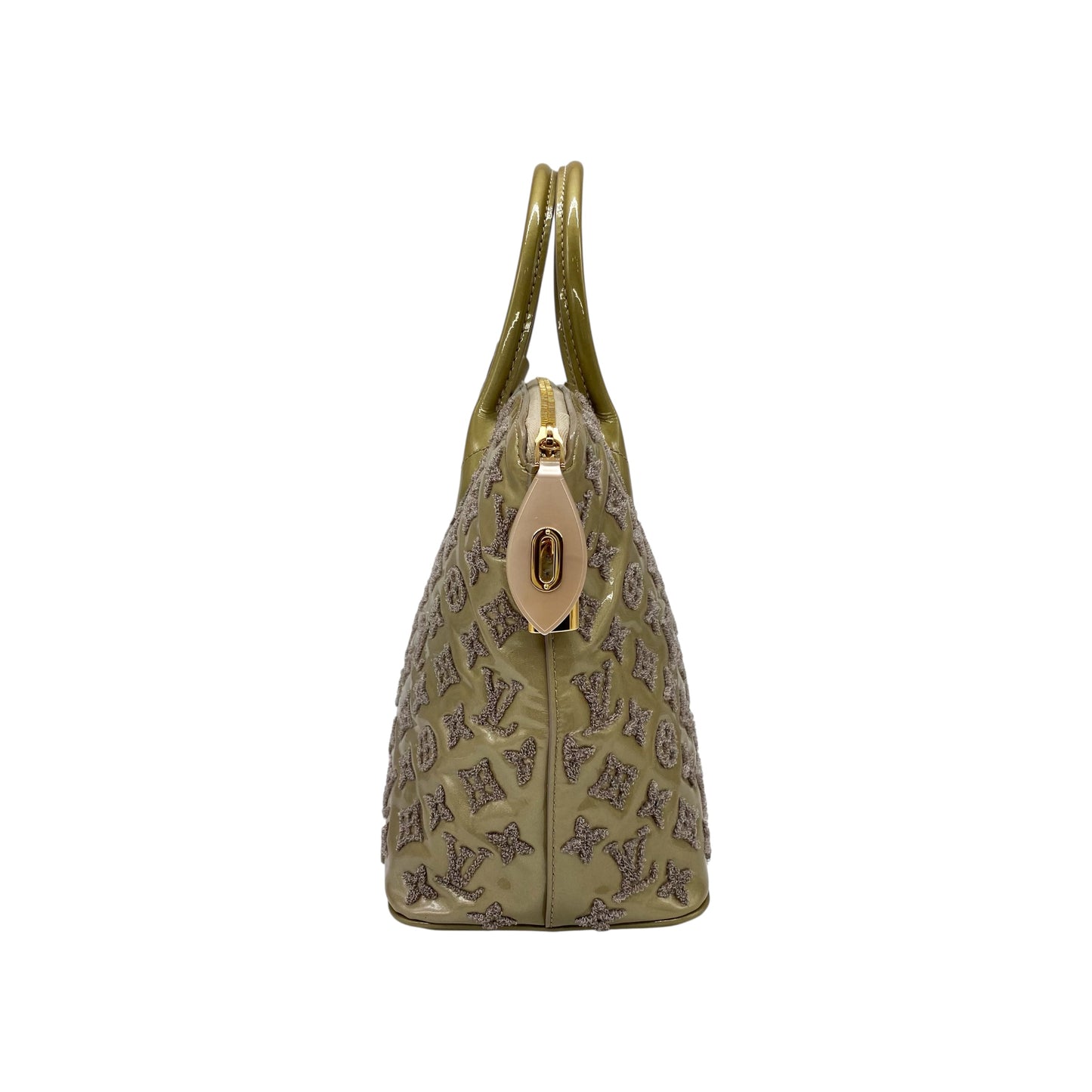 Louis Vuitton Khaki Lockit Patent Bouclette Bag