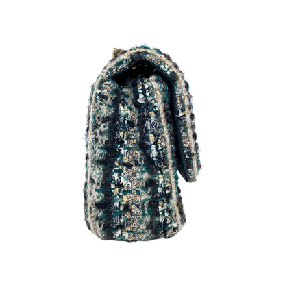 Chanel Multicolor Tweed Braid Flap Bag
