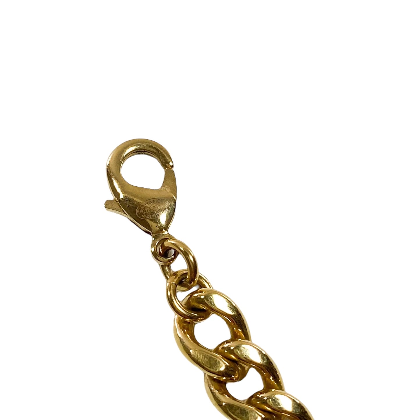 Chanel Pink Enamel CC Logo Necklace