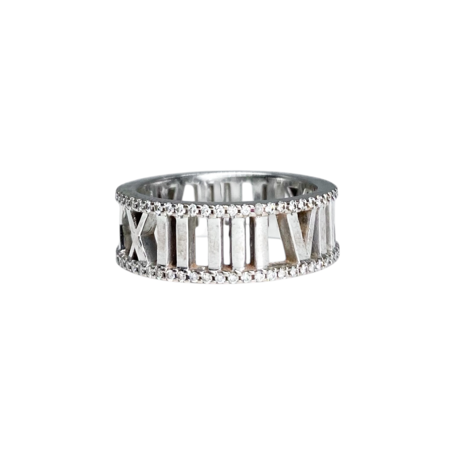 Tiffany & Co. White Gold Diamond Atlas Ring