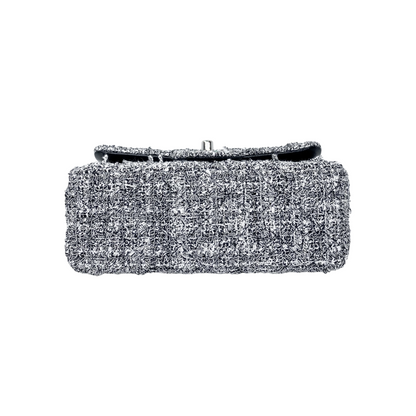 Chanel Black White Tweed Mini Rectangle