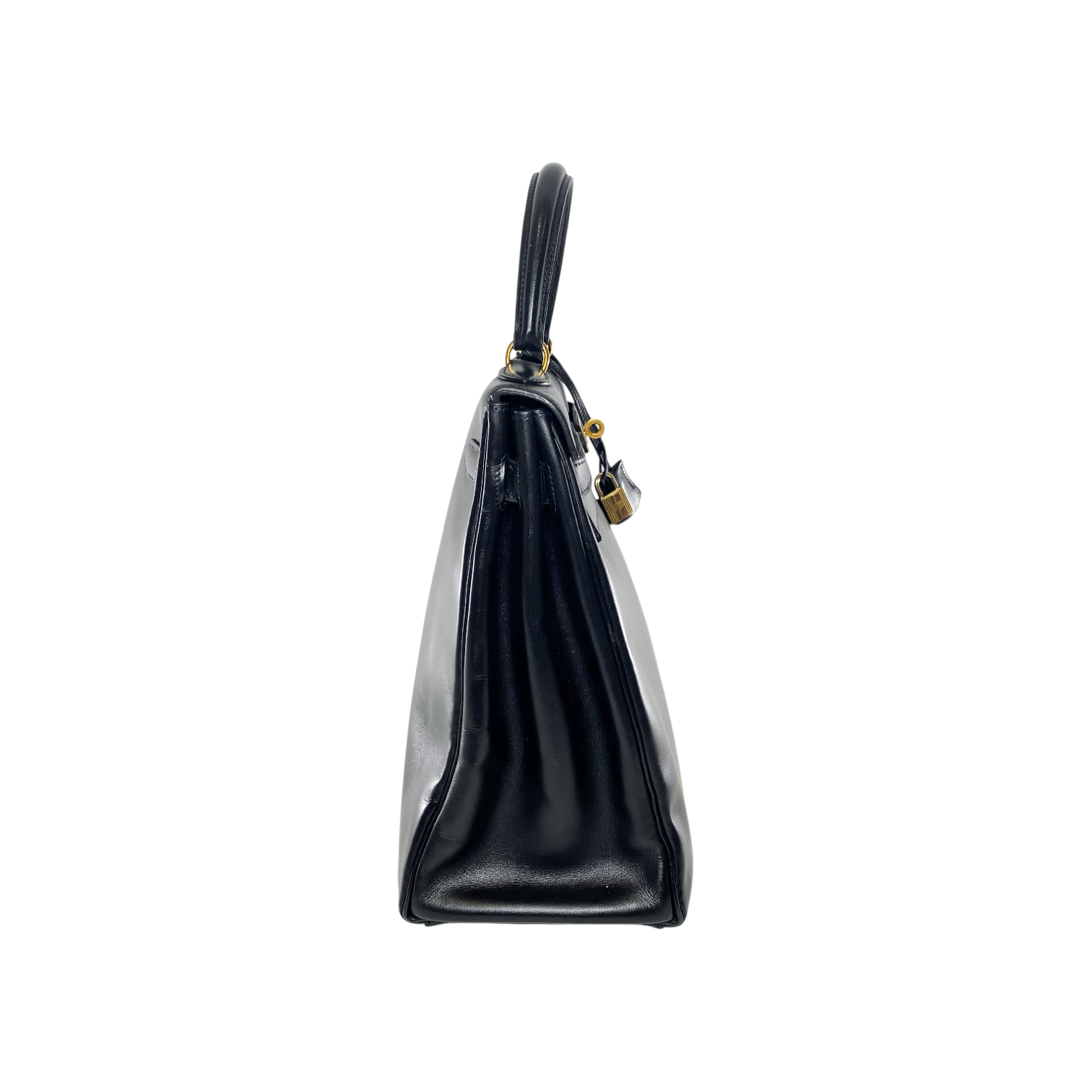 Hermes Kelly 35 Retourne Black Box Gold Hardware