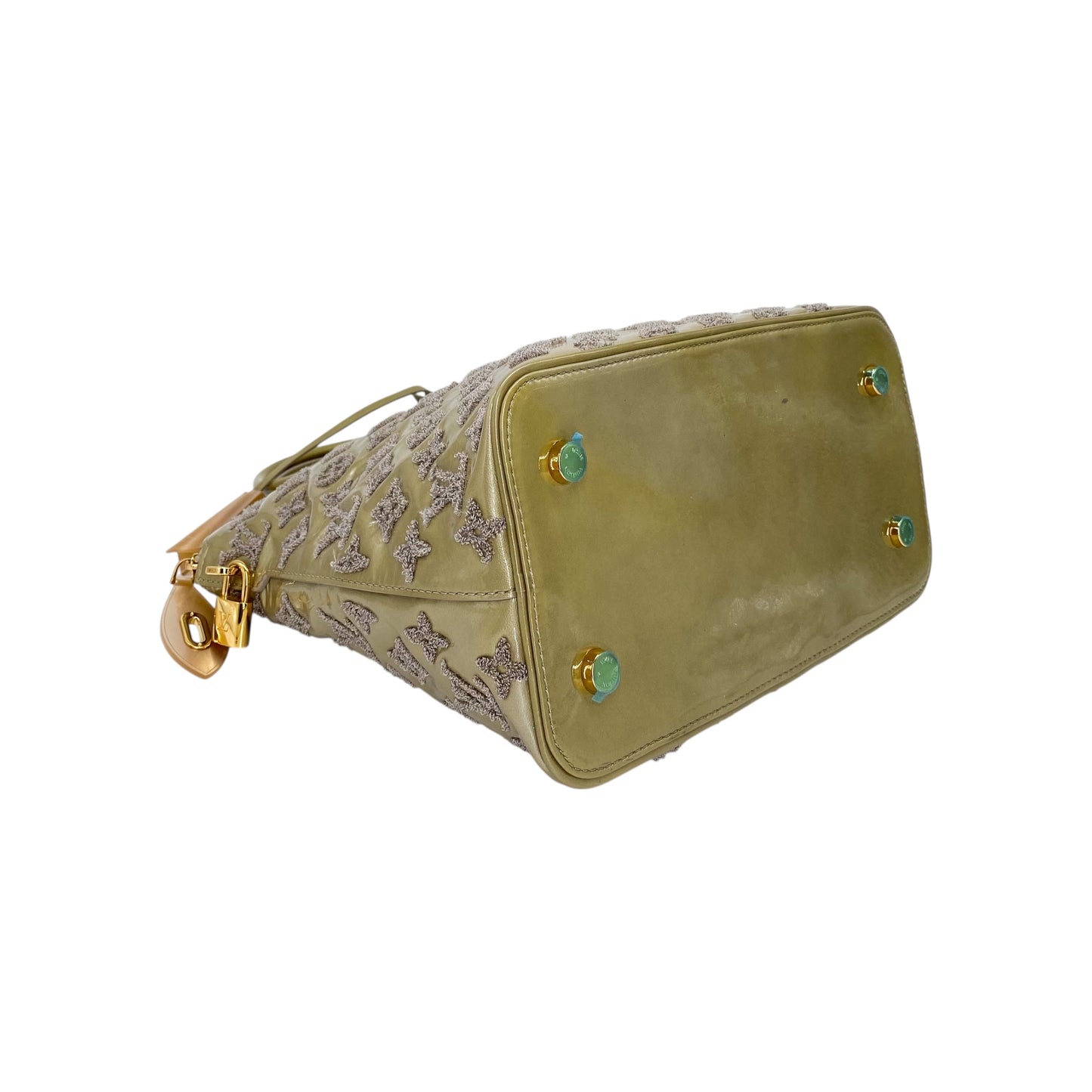 Louis Vuitton Khaki Lockit Patent Bouclette Bag