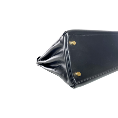 Hermes Kelly 35 Retourne Black Box Gold Hardware