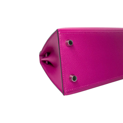 Hermes Kelly 25 Rose Poupre Epsom Palladium Hardware