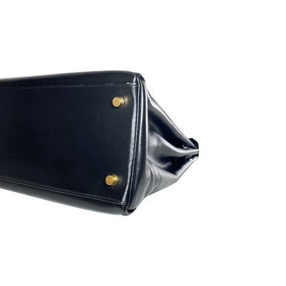 Hermes Kelly 35 Retourne Black Box Gold Hardware