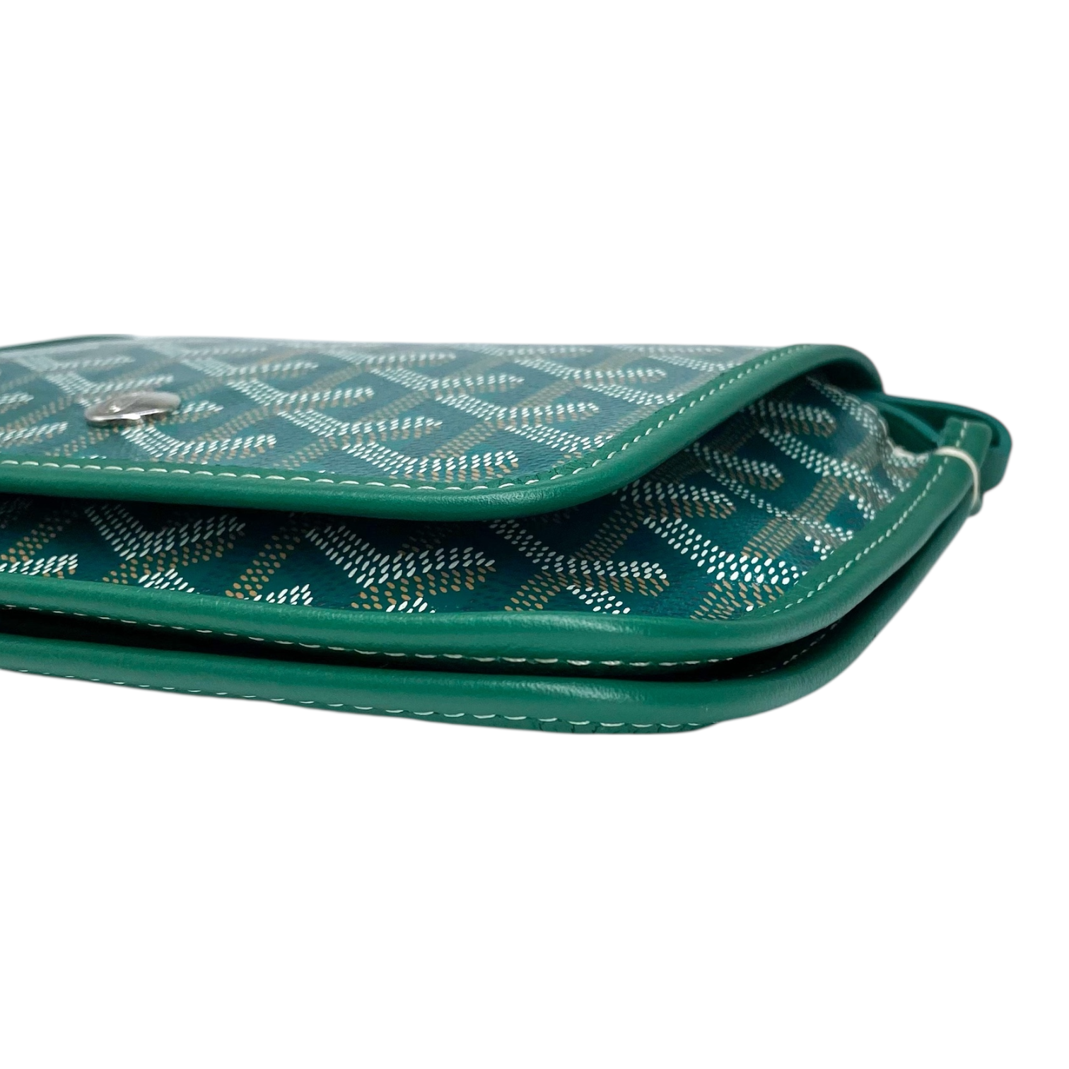 Goyard Green Goyardine Canvas Plumet Pouch