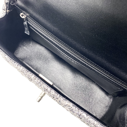 Chanel Black White Tweed Mini Rectangle