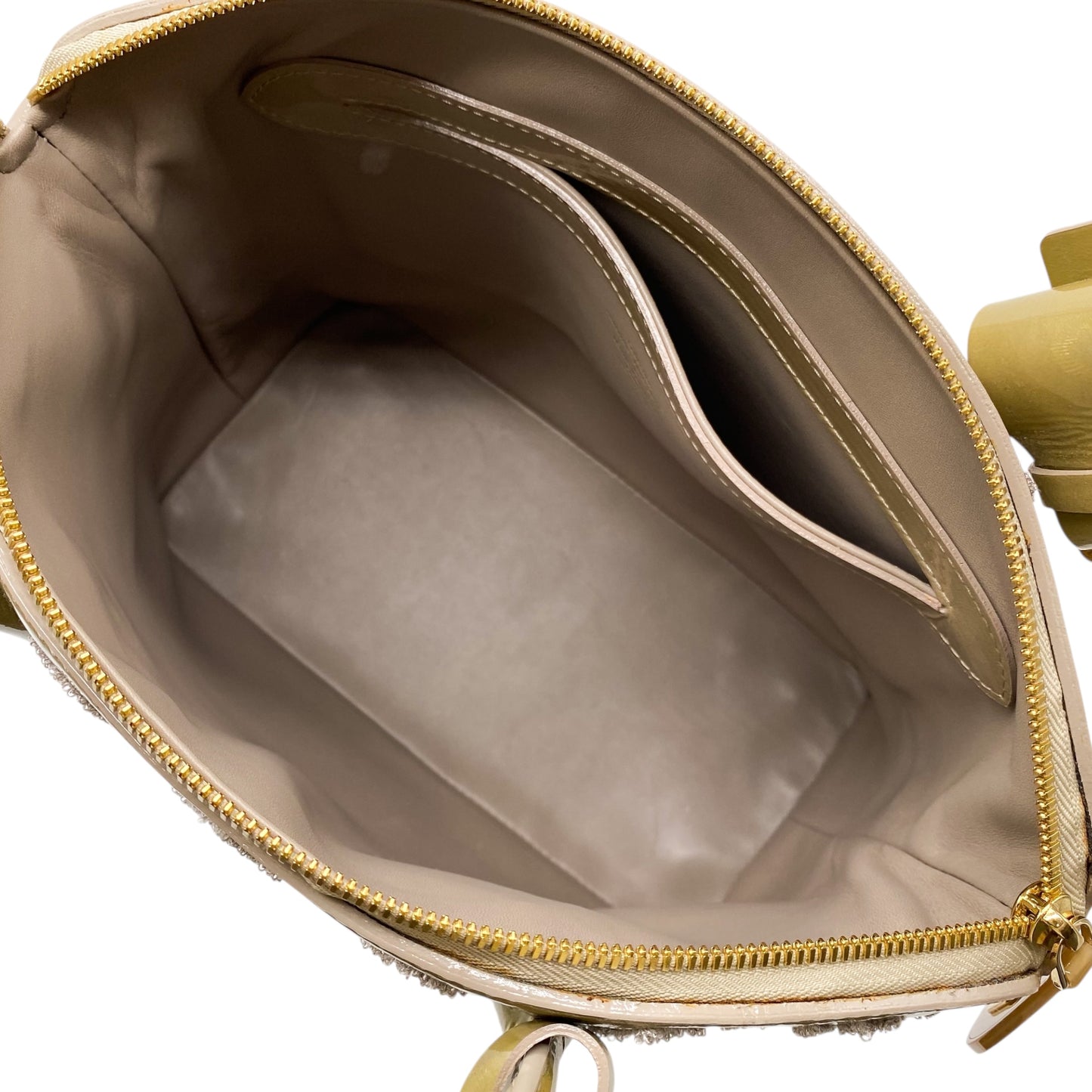 Louis Vuitton Khaki Lockit Patent Bouclette Bag