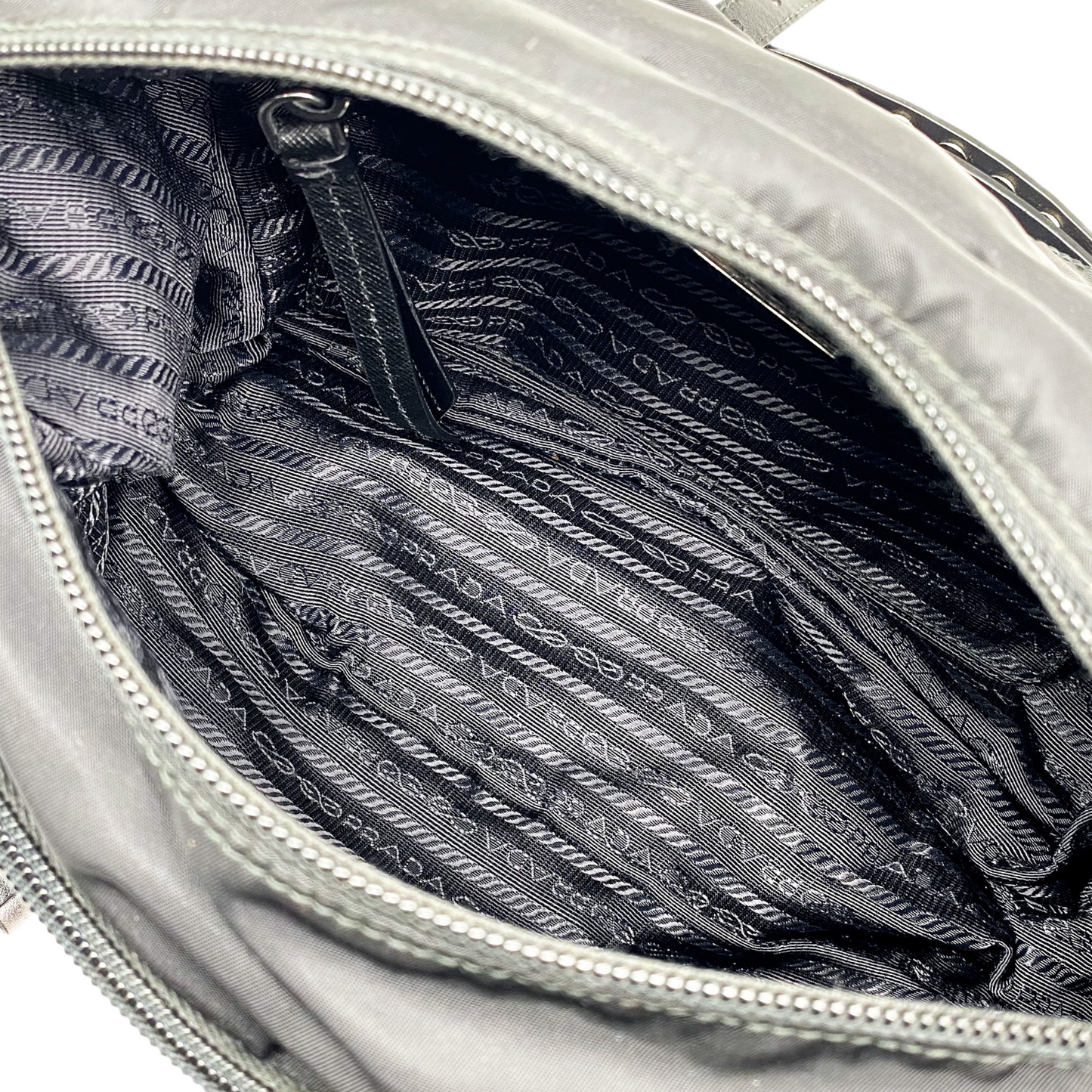 Prada Black New Vela Elektra Studded Messenger Bag