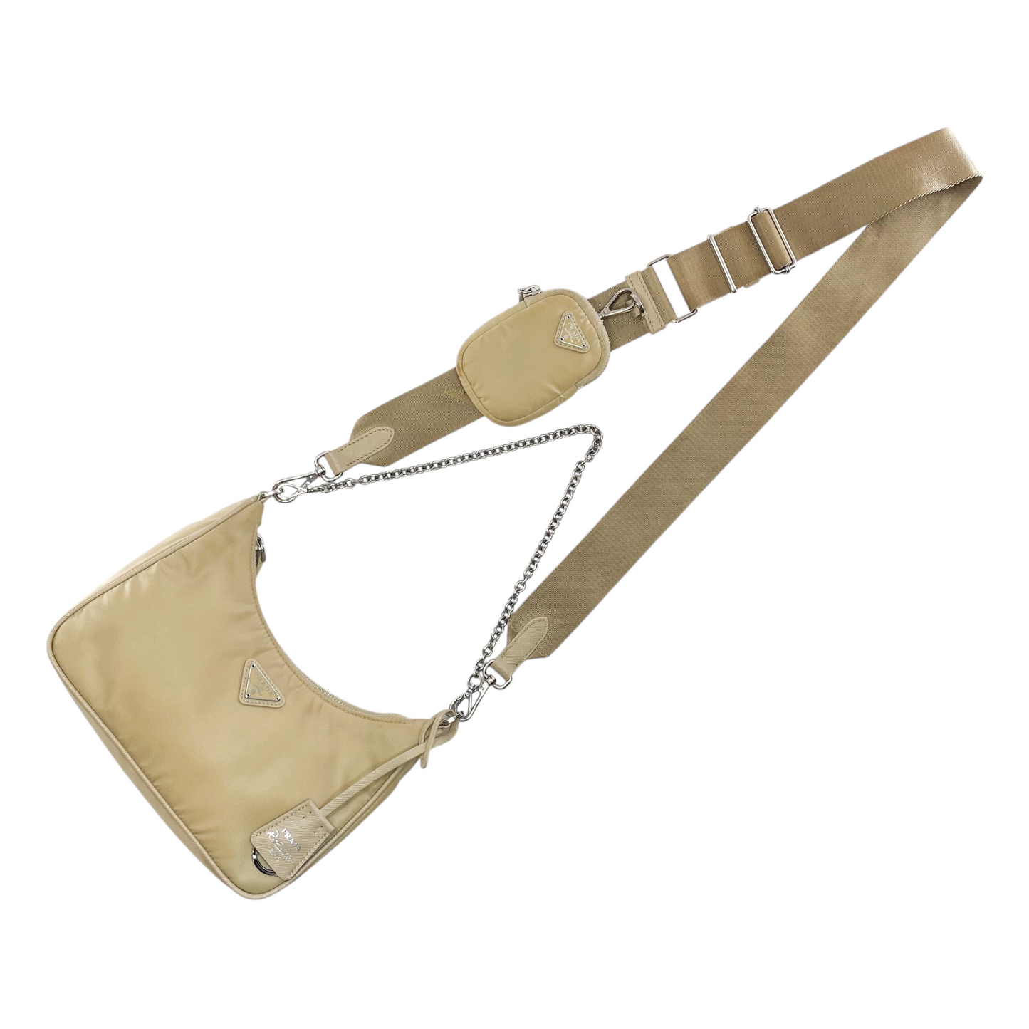 Prada Beige Re-Edition Shoulder Bag