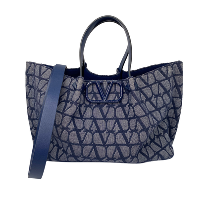 Valentino Denim VLogo Tote w Pouch