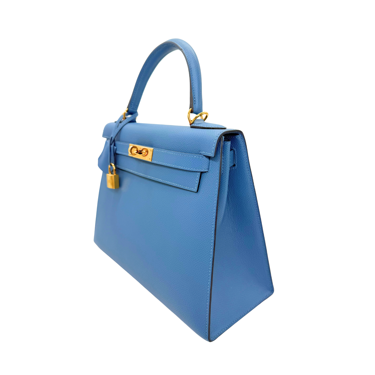 Hermes Kelly 28 Sellier Blue Brighton Epsom Gold Hardware