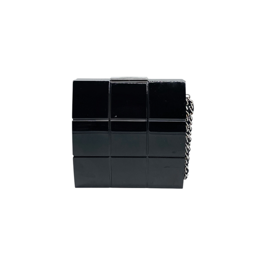 Chanel Black Plexiglass Vintage Mini Square Clutch