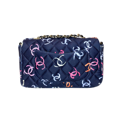 Chanel Navy Logo CC Mini Rectangle