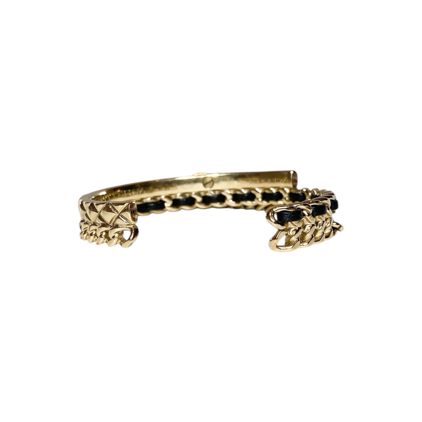 Chanel Black Gold Woven Chain Cuff