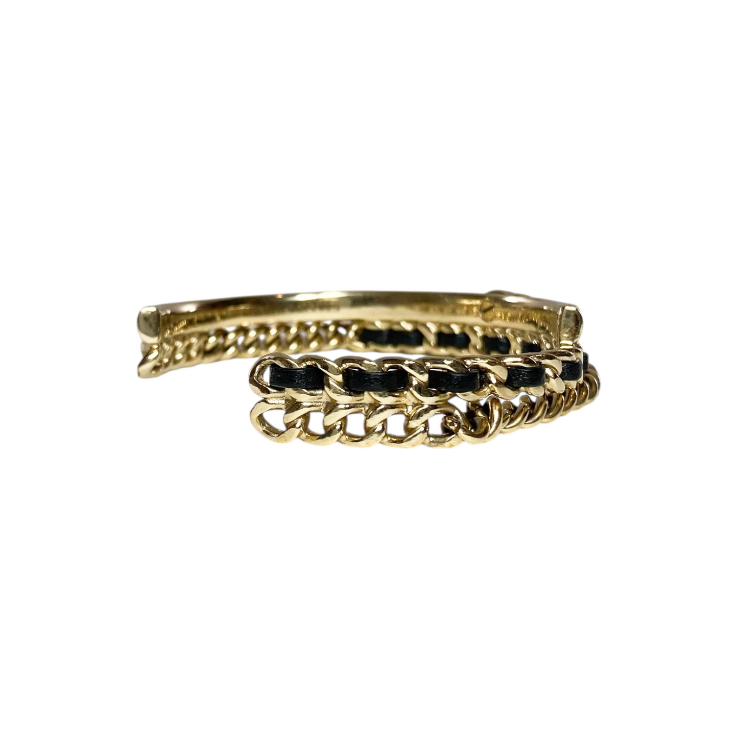 Chanel Black Gold Woven Chain Cuff