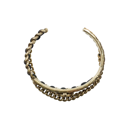 Chanel Black Gold Woven Chain Cuff