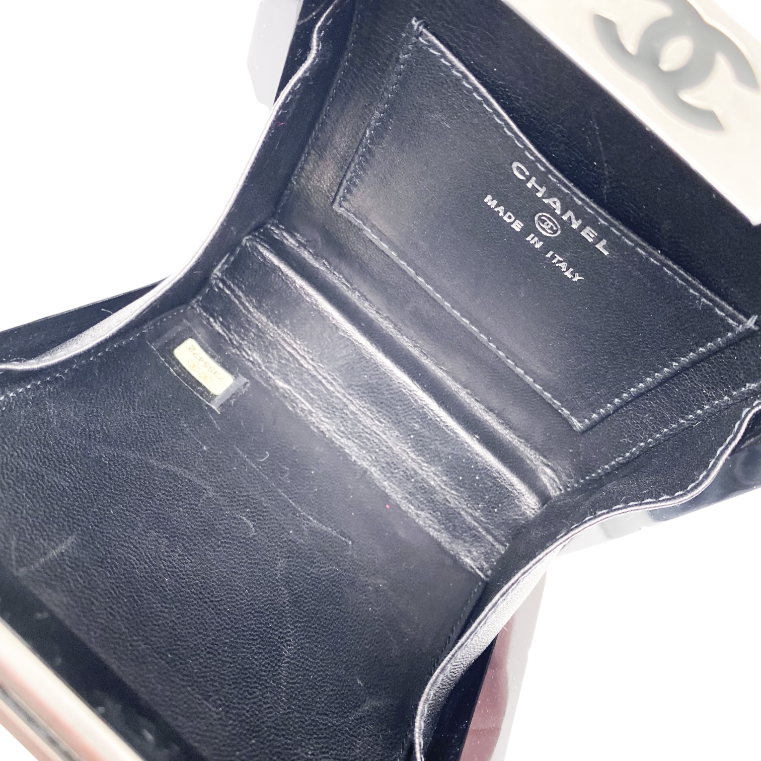 Chanel Black Plexiglass Vintage Mini Square Clutch