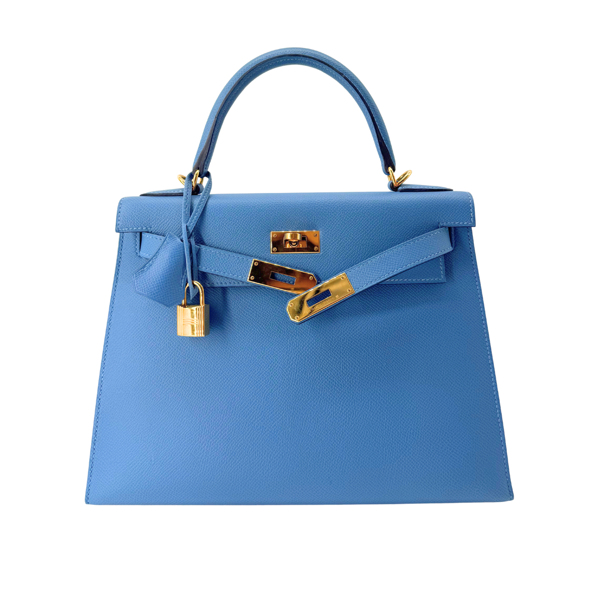 Hermes Kelly 28 Sellier Blue Brighton Epsom Gold Hardware