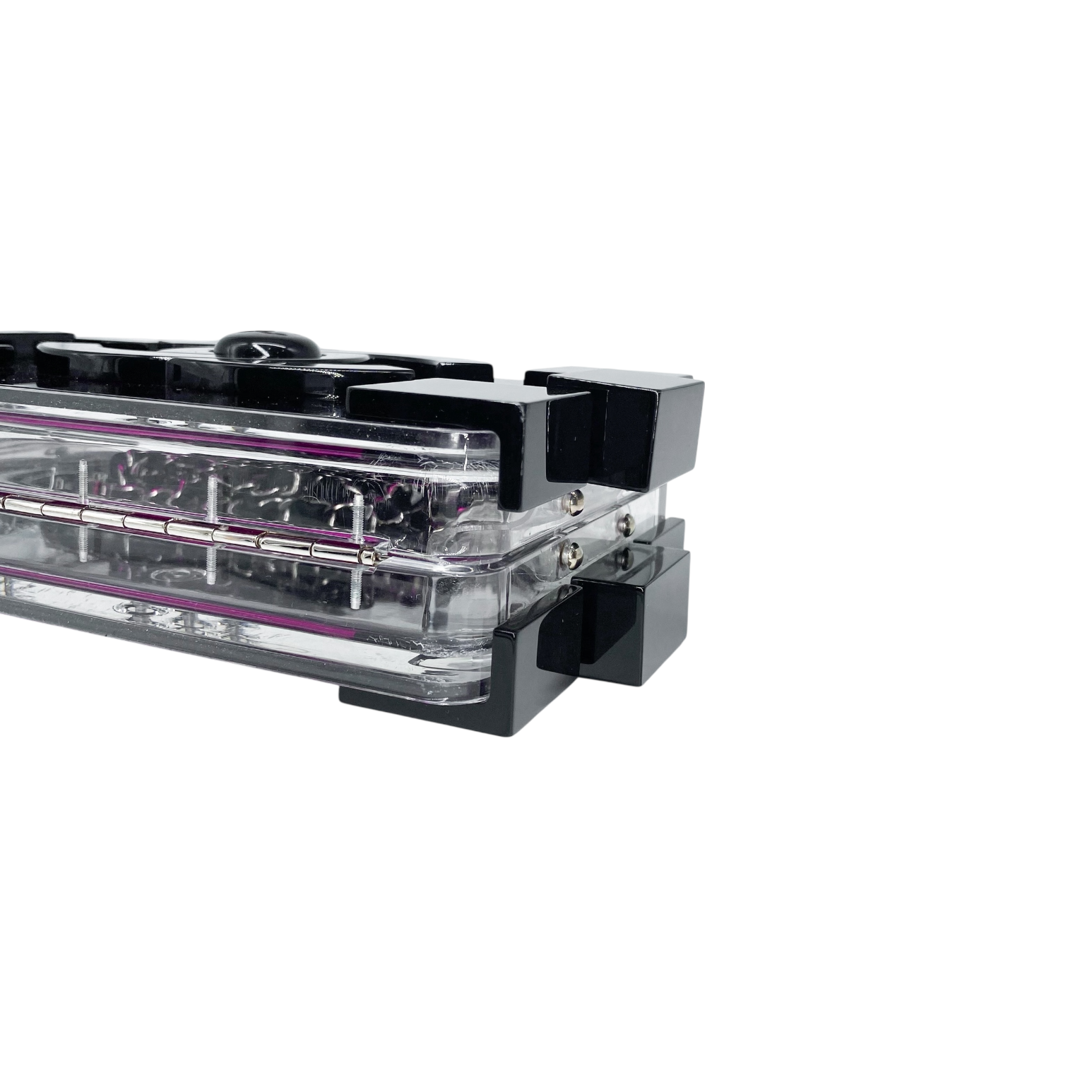 Chanel Purple Black Plexiglass Boy Lego Clutch Bag