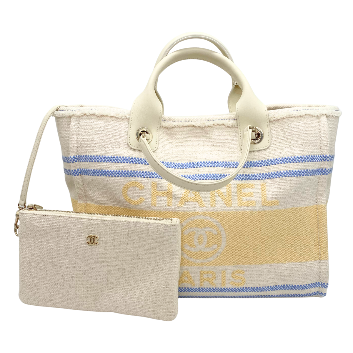 Chanel Beige Deauville Medium Tote w/ Pouch Cruise 2025 Collection