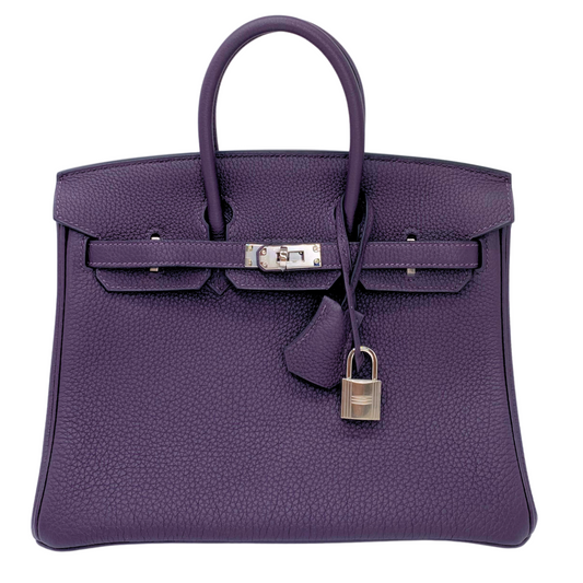 Hermes Birkin 25 Raisin Togo Palladium Hardware
