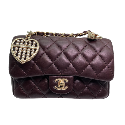 Chanel Dark Brown Nano Classic Double Flap Bag Charm