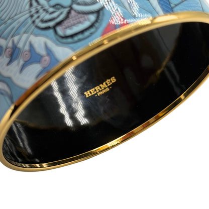 Hermés Wide Enamel Bangle Bracelet