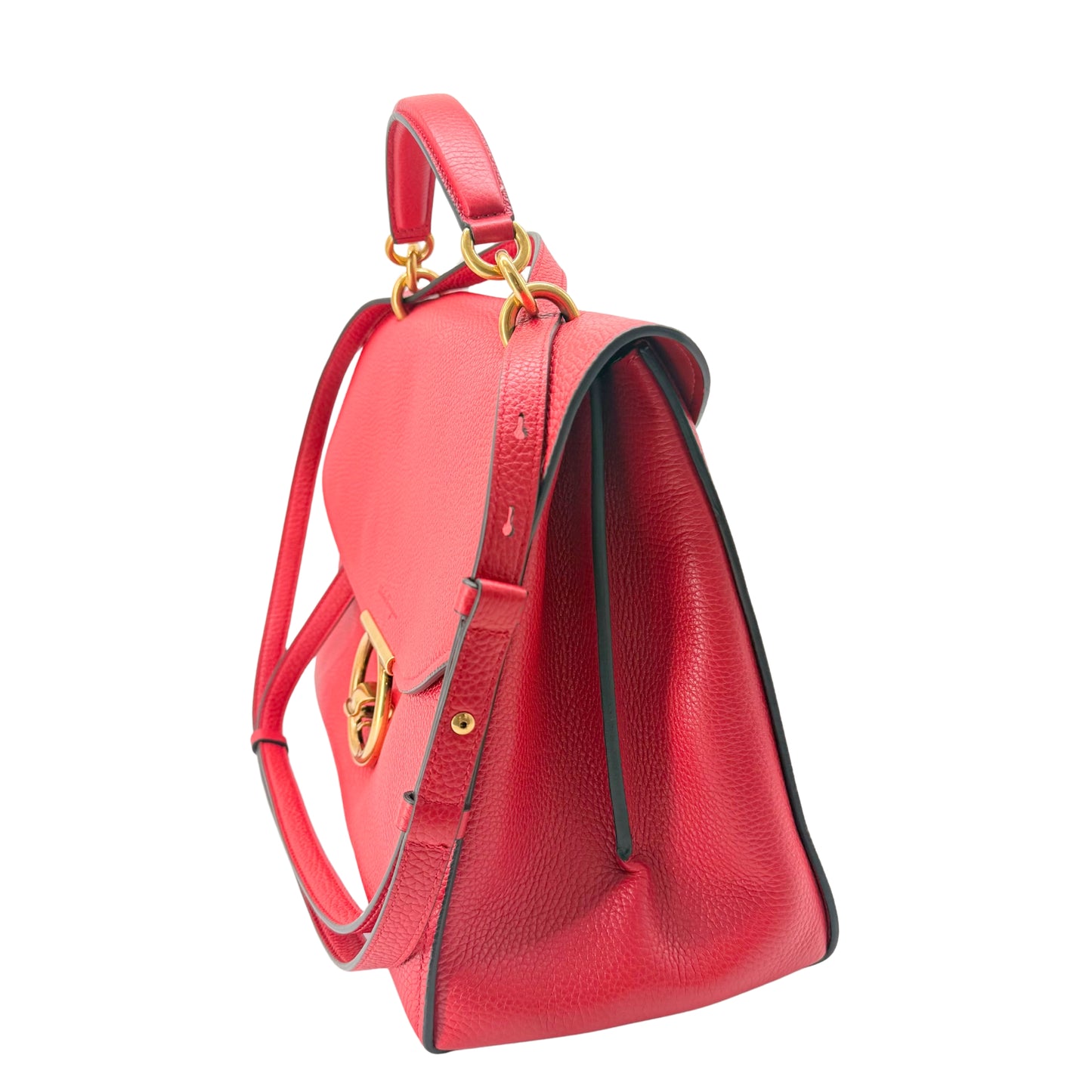 Salvatorre Ferragamo Gancini Top Handle Flap Bag