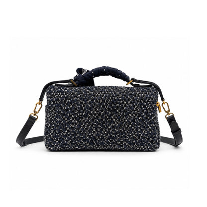 Loro Piana L19 Blue Tweed Silk Scarf Crossbody Bag