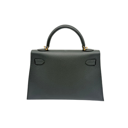 Hermes Mini Kelly in Vert Mangrove in Epsom with Gold Hardware