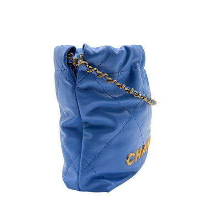 Chanel 22 Mini Blue Calfskin GHW