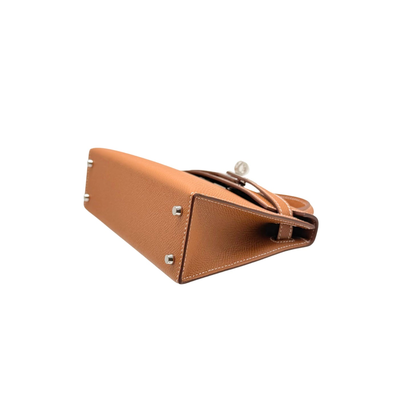 Hermes Mini Kelly in Gold Epsom with Palladium Hardware