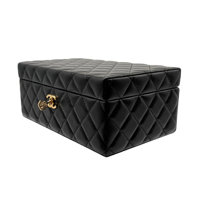 Chanel Quilted Black Jewelry Box