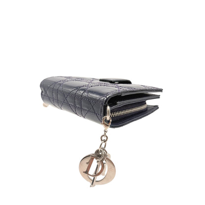 Dior Mini Lady Dior Blue Gardenia Compact Wallet