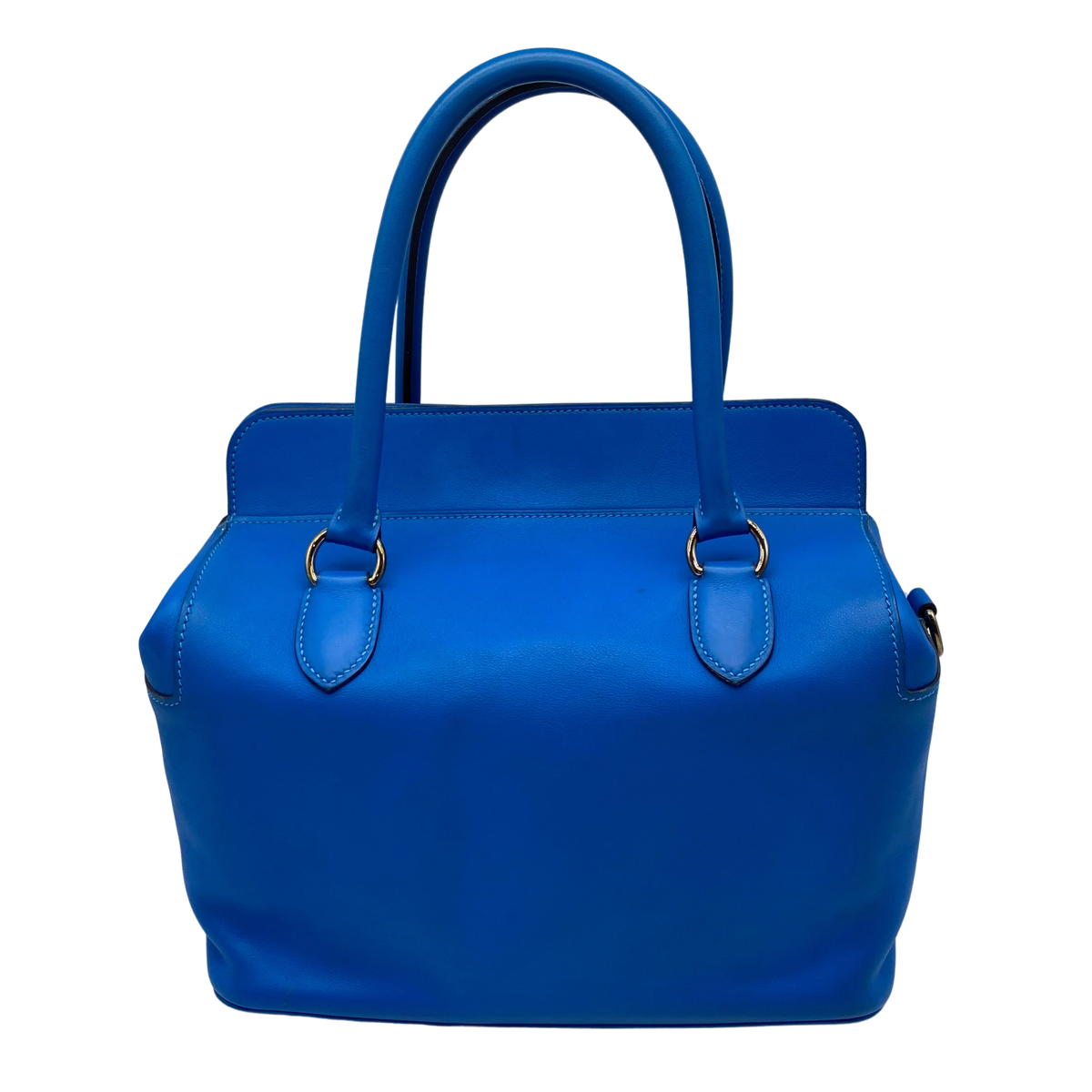 Hermes Bleu Hydra Swift Leather Toolbox 26cm Palladium Hardware