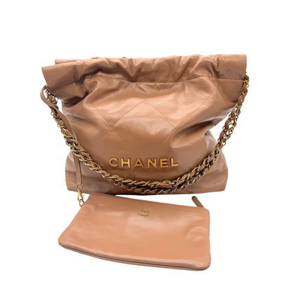 Chanel 22 Medium Hobo Bag in Dark Beige