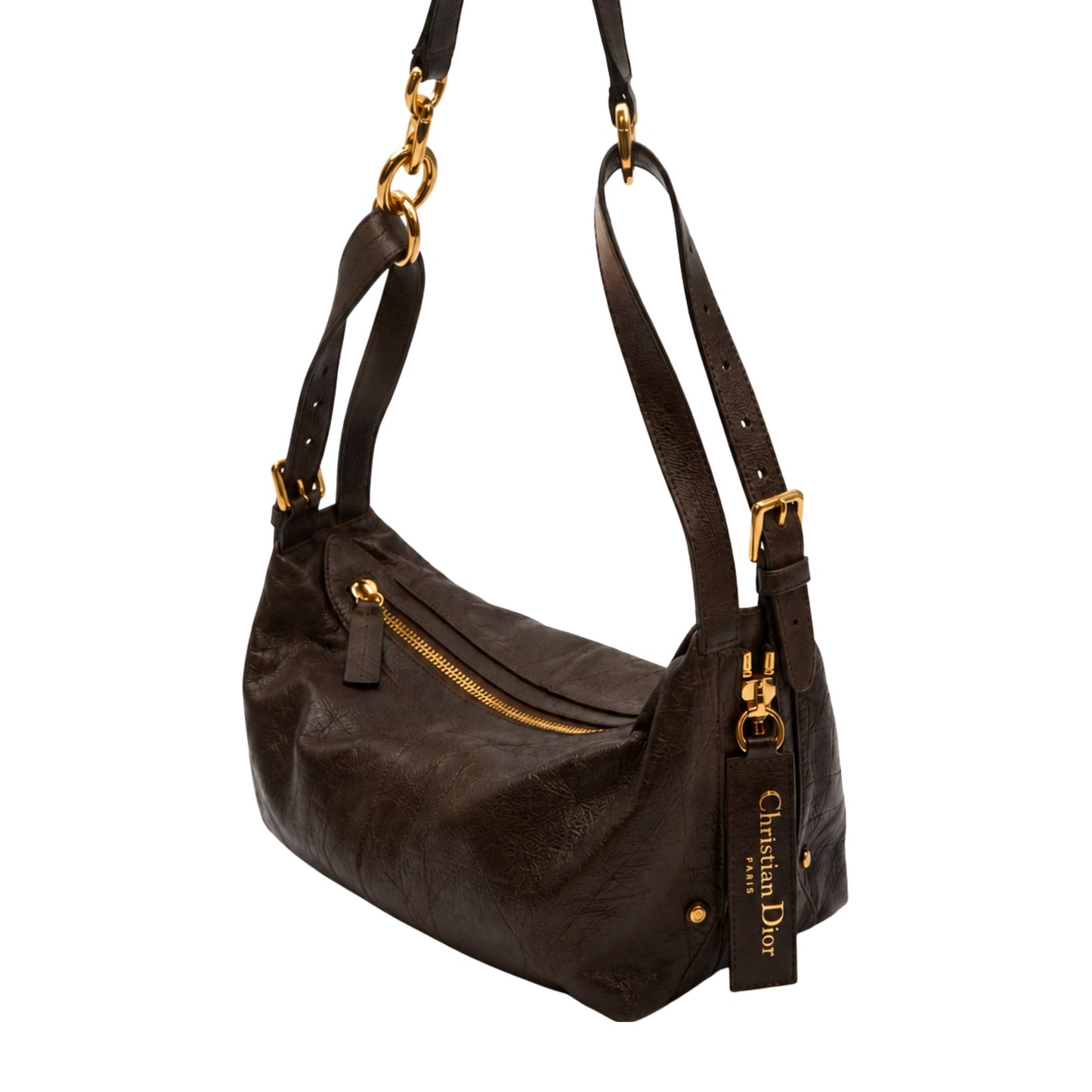 Christian Dior D-Journey Chocolate Plum Hobo Bag