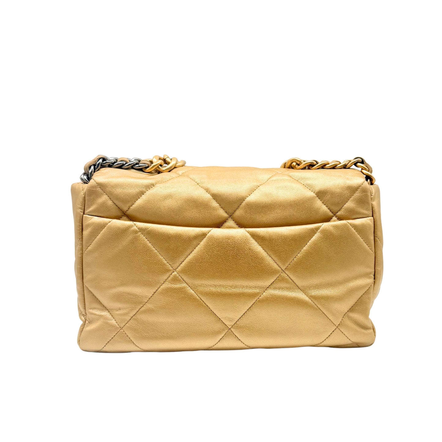 Chanel 19 Large Gold Lambskin Flap Bag