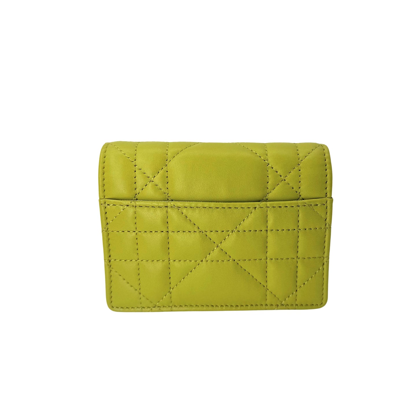 Dior Caro Dahlia Wallet in Lime