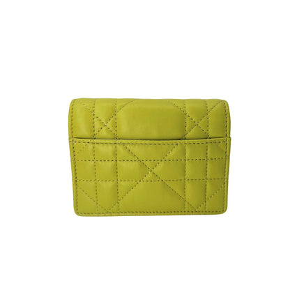 Dior Caro Dahlia Wallet in Lime