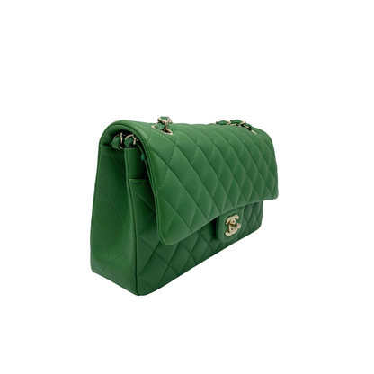Chanel Classic Medium Double Flap Bag Kelly Green