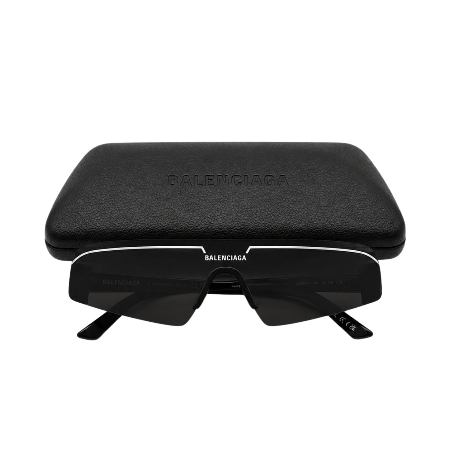 Balenciaga Black and White Shield Unisex Sunglasses