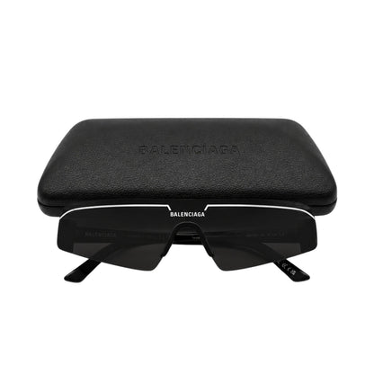 Balenciaga Black and White Shield Unisex Sunglasses
